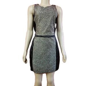 Maria Bonita USA Bodycon Black & Metallic Silver Sz L Women's dress  #W2
